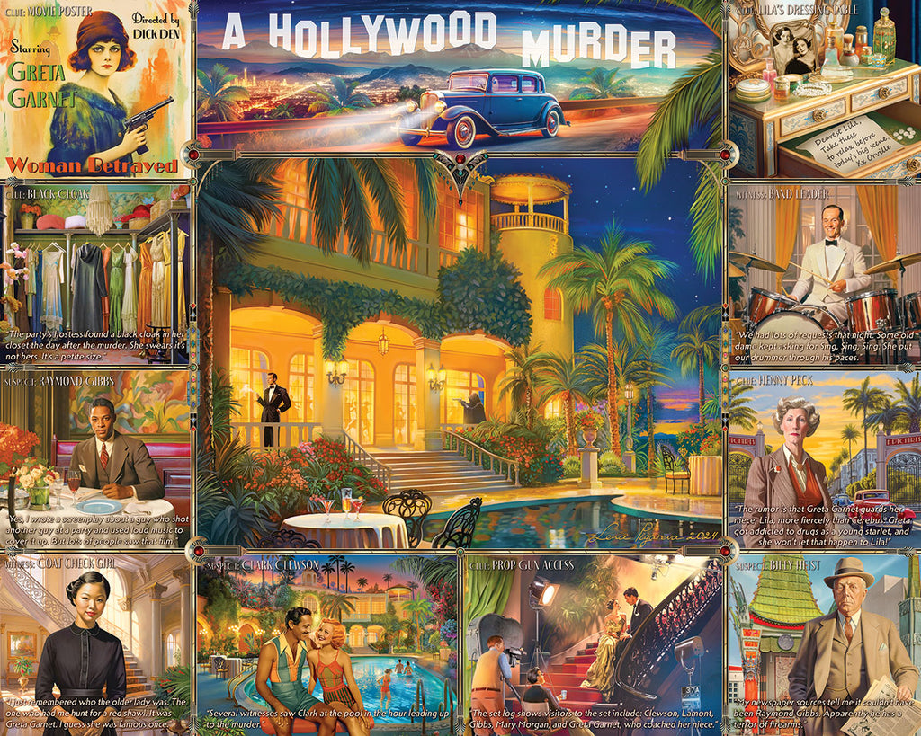 Hollywood Murder-Mystery Puzzle (1963pz) - 1000 Piece Jigsaw Puzzle