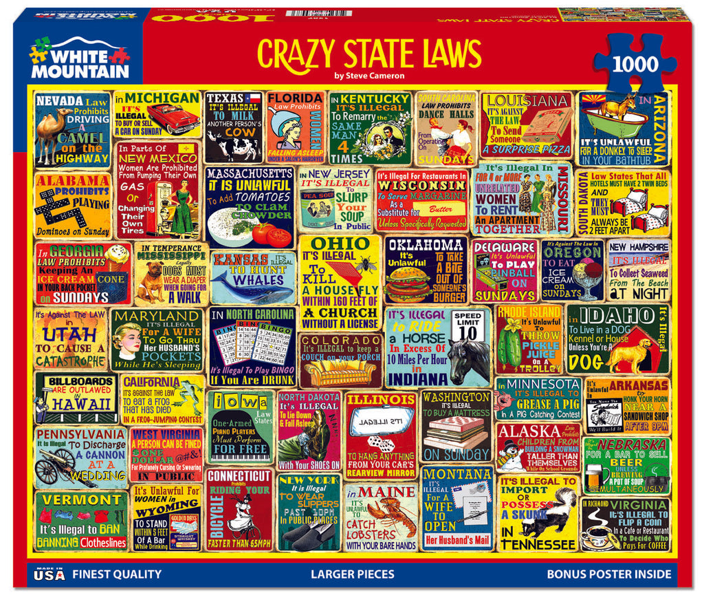 Crazy State Laws (1987pz) - 1000 Piece Jigsaw Puzzle