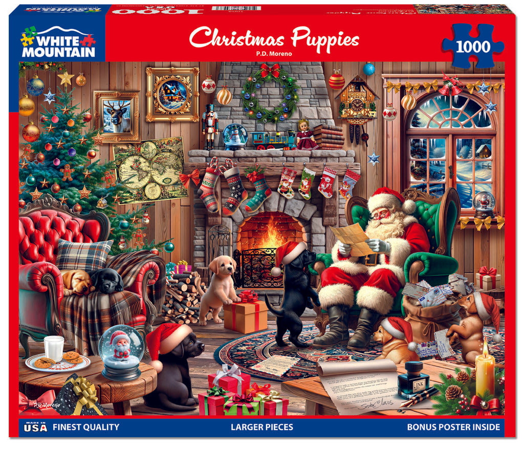 Christmas Puppies (2009pz) - 1000 Piece Jigsaw Puzzle